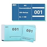 Doppelnummern 1-100Nummern Zahlen 5X10cm Nummernblock Nummernblöcke Tombola Doppelnummern Lose Nummerierte Abrisse Lose Tombola Nummernblock Papier Doppelnummernblock (Blau)