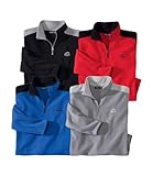 ATLAS FOR MEN - 4er-Pack Microfleece-Pullover - Fleecepullover Herren - Fleece Herren - Fleece Pullover Herren - In großen Größen erhältlich