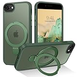 BENTOBEN für iPhone SE 2022 Hülle für Mag-Safe mit Ständer, iPhone SE 2020 Hülle 【Magnetisch Ständer Ring】 Clear Kabellos Dünn TPU Bumper Cover iPhone 8 iPhone 7 Case Handyhülle iPhone SE 2 3, Grün