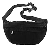 Micmores Bauchtasche Damen Mode Crossbody Bag Damen groß Gürteltasche mit Verstellbarer Schultergurt, Brusttasche Tasche Umhängetasche für Reisen, Klettern, Wandern(Schwarz)