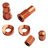 Dirt For Bike Felgenschlossmuttern und Schrauben, für CNC-gefräste Aluminium-Ventilkappenschutz, für Motorrad und Strand, für Fahrradräder (Orange)