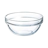 Arcoroc ARC 10000 Empilable Schale, Stapelschale, Schüssel, 12cm, 330ml, Glas, transparent, 6 Stück