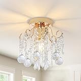 Rayofly Modern Kristall Kronleuchter, Kristall Deckenleuchte Wohnzimmer, Gold Deckenlampe Wohnzimmer 240403C2