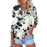Thermowäsche Damen 3/4 Länge Ärmel Damen Tops 2025 Dressy Casual Polo Neck Plain Tee Fit Trendy Tunika Tops Zu Tragen Mit Leggings