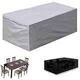 Wasserdichte 420D Oxford Stoff Gartenmöbel Abdeckungen Winddicht und Anti UV Gartenmöbel Abdeckung für Stuhl Tisch Rattan Sofa Outdoor Cube Set 340x280 Schwere Schutz