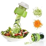 FHBHJNATC Gemüseschneider, Spiralschneider Gemüse, Spiralschneider, Gemüseschneider Spaghetti Gemüsehobel, Spiralenschneider Für Gemüsespaghetti, Zucchini, Karotten,Kartoffeln, Zwiebeln