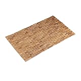 Relaxdays, 47 x 80 cm, Natural Bamboo Mat, Rollable, Rubber Stopper, Hygienic, Moisture-Resistant, Indoor Doormat, Bamboo, Natur
