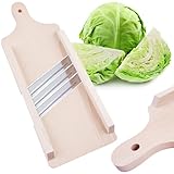 BAUSTER® Krauthobel aus Buchenholz mit Edelstahlklingen – Traditioneller Gemüsehobel für Weißkohl, Rotkohl & Sauerkraut – In verschiedenen Ausführungen erhältlich (3 Messern)