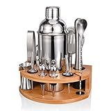 Cocktail Shaker Set,Esmula 750ML 12 Teiliges Edelstahl Barkeeper Kit Professionelles Martini Mixing Bartending Kit Kombination, Home Stylish Bar Tool Set mit Cocktail Rezeptheft