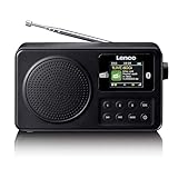 Lenco PDR-033BK DAB+ Radio tragbar – Bluetooth 5.3, FM, Akku, Farbdisplay, Wecker, Einschlaftimer, 3 Favoritentasten, AUX & Kopfhöreranschluss, USB-C, bis 10h Spielzeit, Schwarz