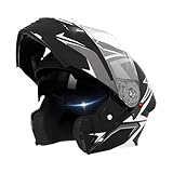wiroouia Motorradhelm - Offener Motorradhelm Mit Doppelvisier - Schutzausrüstung Für Männer Bei Sportmotorrad Motocross Rennscooter Outdoor Aktivitäten