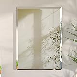 Artloge Spiegel Wand dekorative Flurspiegel 40×50 cm, Wohnzimmer Spiegel Rechteckig Dekospiegel Silber abgeschrägter Spiegel HD Hochwertiger Hängespiegel für Wohnzimmer Schlafzimmer Badezimmer