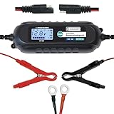 LODCHAMP, 4A Intelligentes Batterieladegerät, 6V/12V KFZ Ladegerät, Erhaltungsladegerät mit Desulfator und Komfortstecker, Polklemmen und Ringösenkabel