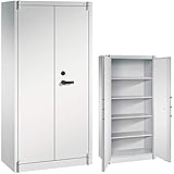 bümö Aktentresor & Feuerschutzschrank für Aktenordner - Aktentresor Brandschutzschrank Sicherheitsschrank A1 Tresor (Höhe: 195 cm | Breite: 93 cm | Tiefe: 50 cm)