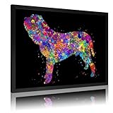 NDIEHA Neapolitanischer Mastiff, Regenbogen-Poster, Leinwand, Wandkunstdruck, Tiergemälde, Büro, Zuhause, Wanddekoration, Geschenk, 20 x 30 cm