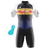 Triathlon-Anzug für Herren,für Ironman-Rennsport-Tri-Anzug einteilig Trisuit Bike Top Short Trisuit Einteiler für WettkampfGeeignet zum Laufen, Radfahren, Schwimmen (Q3,3XL)