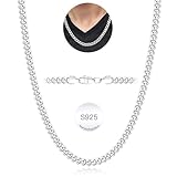 Rajputana Silber Kette Halskette für Männer 5mm Silber Kubanische Verbindung Kette für Männer Junge Silber Männer Kette Halsketten Robuste Kandare Kette Schmuck Geschenke 20 Zoll