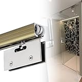 Komplettes Schiebetür-Set für Badezimmerschienensystem, 1,2 m bis 8,8 m, einläufige Hardware für Scheunentore (Champagner-Finish, 8,2 m 8,2 m) und stilvolle Lösung