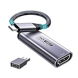 Fulfalic Videoaufnahmekarte, 4K HDMI auf USB C 3.0 Capture Karte, 1080P HD 60fps Live und Record Video Audio Grabber für Gaming, Streaming, Unterricht, Videokonferenz