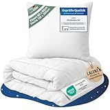 Laleni Baby Bettdecke und Kissen Set – Bettdecke 135x200 cm + Flachkissen 80x80 cm – Oeko-TEX Zertifiziert – Bettausstattung für Baby- & Kleinkinderzimmer – Weiß