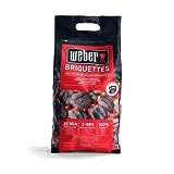 Weber Grill-Briketts (4kg Sack), für Lange und konstante Glut, ideal für längeres Grillen des Grillguts, 100% natürliches Holz, EU-Produkt, nachhaltig gewonnen, FSC Zertifiziert (17590)