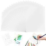 20 Stück Schablonenfolie, A4 Mylarfolie Transparente Kunststoff-Schablonenblätter Mylar-Blätter Schablonenfolie für DIY Handwerk, Durchscheinend PVC, Schneiden Von Schablonen für Zeichnungen