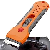 Ceranfeldschaber, Glasschaber mit 15 Ersatzklingen – kratzfrei für Glaskeramikkochfeld, Herd, Backofentür & Autofenster; entfernt Eingebranntes, Klebereste & Etiketten