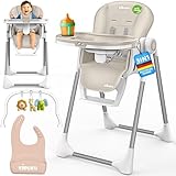KIDUKU® Hochstuhl Baby 3in1 mit Neugeborenenaufsatz + Lätzchen, Spielbogen & Tisch | Kinderhochstuhl klappbar mit Liegefunktion | Kombihochstuhl höhenverstellbar | Babystuhl mitwachsend 0-36 Monate