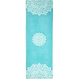 Yoga Design Lab Hot Yoga Handtuch | rutschfest, leicht, recyceltes, saugfähiges Mikrofaser Yogahandtuch | schnelltrocknend, waschmaschinenfest | Ideal für Hot Yoga, Sport, Reisen (Mandala Turquoise)