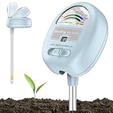 Raintrip 4-in-1 Bodenfeuchtigkeitsmessgerät, Boden-pH-Messgerät, Bodentester für Feuchtigkeit, Licht, Nährstoffe, pH-Wert, Boden-pH-Test-Set, ideal für Garten, Rasen, Bauernhof, Innen- und