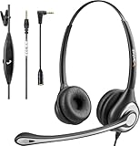 Wantek Kabelgebundenes Handy-Headset mit Mikrofon, Geräuschunterdrückung, 3,5 mm Computer-Kopfhörer für iPhone, Samsung Galaxy, Android, PC, Laptop, Tablet, Skype, Call Center Office, Ultra Comfort