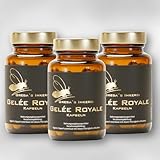 Gelée Royale Kapseln 350 mg 60 Stück (36,3g) Premium Bienenprodukt in pflanzlicher Kapselhülle Nahrungsergänzung ohne künstliche Zusätze Hochwertig & schonend verarbeitet (3x 60 Kapseln (180 Kapseln))