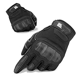 KEMIMOTO Motorradhandschuhe Herren, Taktische Handschuhe mit Protektor und Touchscreen, Atmungsaktiv, Vollfinger,Outdoor Handschuhe für Motocross, Quad, Moped, Roller, Mountainbike