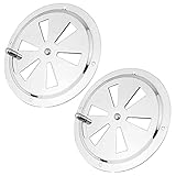 Houdao 2 Stück 125mm Lüftungsgitter Verschließbar Edelstahl Lüftungsrosette Einstellbares Rund Kiemenblech Lüfterblech für Smoker Boot Camper Haus Yacht