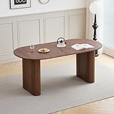 GrandCA HOME Ovaler Esstisch aus Holz, 180 cm Moderner Küchen-Esstisch, Großer MDF-Schreibtisch für 6–8 Personen (Dunkelbraun)