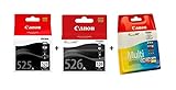 Canon PGI525 und CLI526 Multipack-Tintenpatronen, schwarz/türkis/violett/gelb