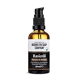 Natürliches Öl für die Rasur: Shaving Oil Rasieröl (50 ml) Naturkosmetik der BROOKLYN SOAP COMPANY Geschenkidee als Geschenk für Männer - Rasieröl für Konturen und vollständige Rasur