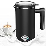 VIYSPNV 5 in 1 Milchaufschäumer Elektrisch 500 ML Edelstahl Milchschäumer Milk Frother mit 600W Stumm Antihaftbeschichtung für Milchschaum Heiss Kalt Heiße Schokolade Kaffee Cappuccino usw