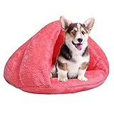 Pisamhid Betthöhle für Katzen | Katzenbett mit Kapuze | Donut für Hunde | Dreieckiges Fleece Haustierhöhle Bett Kuschelhöhle Burrow House Hole Igloo Nest Gemütliches Bett für Katzen & kleine Hunde