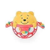 Disney Winnie Puuh Jingle & Shake Rasselspielzeug von Bright Starts mit leicht zu greifender Oball-Technologie, Unisex, für Neugeborene und ältere Kinder