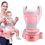Babytrage Neugeborene mit Hüftsitz 3in1 Babytrage Ergonomisch Atmungsaktiver und weicher Babybauchtragen für Baby 0-36 Monate, Babyrückentragen 0-18Kg
