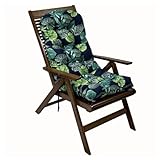 RPZVGG Wetterfeste Adirondack-Stuhlkissen, Schaukelstuhlkissen mit hoher Rückenlehne, gepolsterte Lounge-Sitzkissen für drinnen und draußen, Terrasse, Terrasse(Green Leaf)
