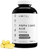 Alpha Liponsäure (ALA) 500 mg. 240 vegane Kapseln für 8 Monate. Antioxidans, das hilft, Entzündungen zu reduzieren, verlangsamt den Alterungsprozess und verbessert die Energie und das Nervensystem.