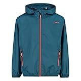 CMP Unisex Kinder Giacca Da Pioggia Bambini Con Cappuccio Fisso Regenjacke, Bluesteel, 140 EU