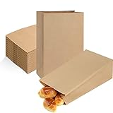 Papiertüten 12X7X21.5cm, HAOGUJ 50 Stück Partytüten, Einkaufstüten, Einzelhandelstüten, Warentüten, braune Papiertüten, recycelte Kraftpapiertüten für Lebensmittelpartys