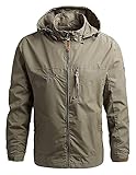 Herren Leichte Jacke Herren Jacket Wasserdichte Regenjacke, Winddichter Regenmantel Zum Fahrradfahren, Atmungsaktiver Hardshell Windbreaker Als Übergangsjacke Sports Jacket ( Color : Brown , Size : 5X