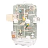 Aioneer Großer Vogelkäfig, Vogelvoliere Für Den Innenbereich Mit Mehrtür-Design, Jaulas para Pájaros, Vogelkäfige Für Sittiche, Passend Für Kanarienvögel, Finken Und Conures, Wei