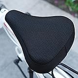 SPYMINNPOO Fahrradsattelbezug, Atmungsaktiver Gepolsterter Sitzbezug Bequemer Sitzbezug für Fahrradzubehör (Black)