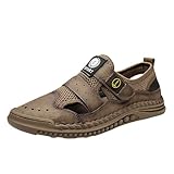 Herrensandalen Aus Leder Trekkingsandalen Aus Mesh Geschlossene Wandersandale Hohl Badeschuhe Slip On Sneaker Flach Sportschuhe Leichte Freizeitschuhe Flach Bequem Walkingschuhe