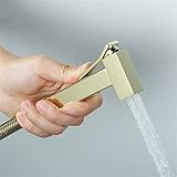 MINJING Zirkonium Gold WC Bidet Wasserhahn Single Kaltes Massives Messing Bidet Sprayer Dusche Kit Quadratisch Hochdruck Hygienische WC-Unterlegscheibe Dusche
